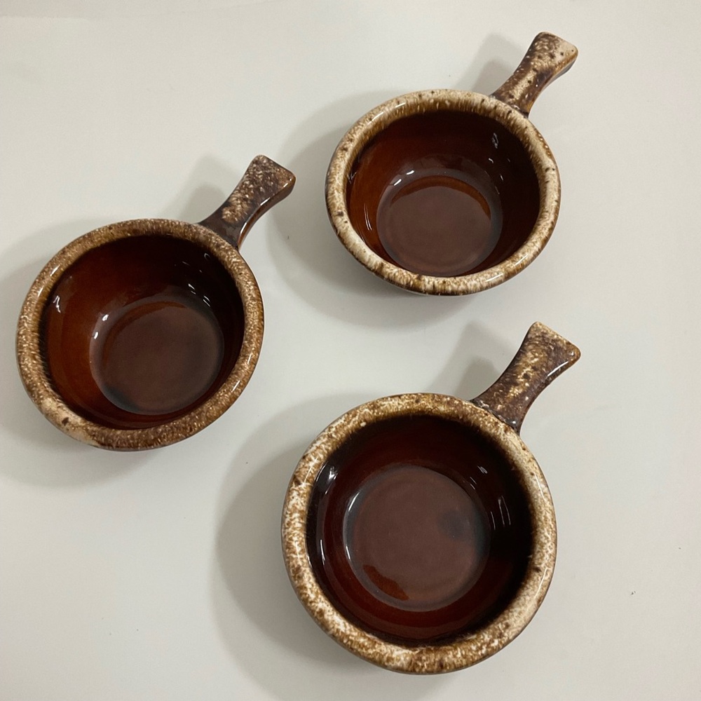 Hull brown glazed chili soup with handle set of 3